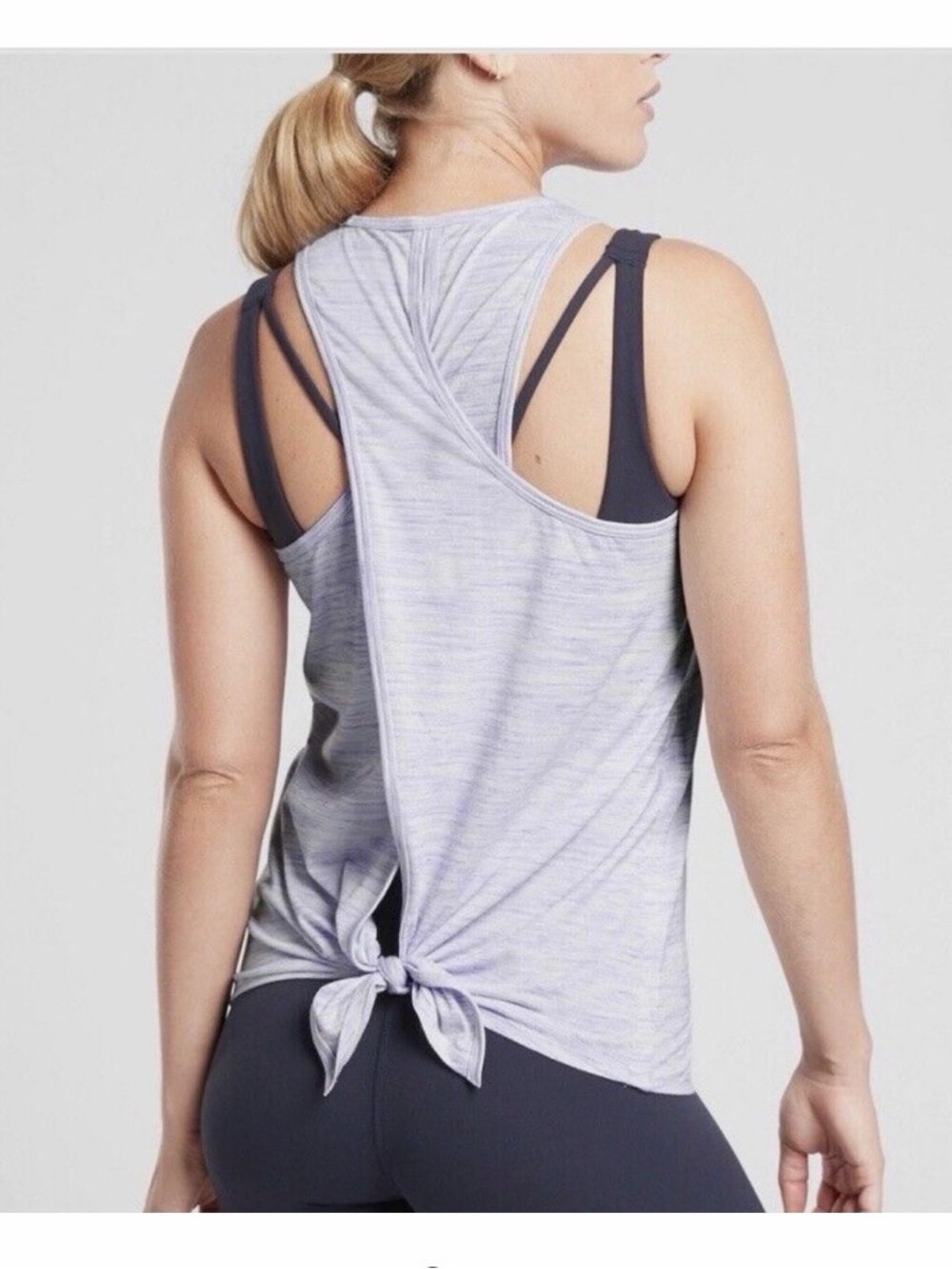 NWT Essence space dye Athleta open/tie back tee